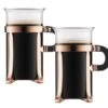 2 Tasses Cuivre Rosée - 30 Cl - Bodum Chambord -Delonghial Magasin 2 tasses chambord bodum anse 30cl