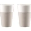 Tasses BODUM - Bistro En Porcelaine Avec Bande Silicone Blanche 2x60cl -Delonghial Magasin 2mugsbistro bandesilicone 1