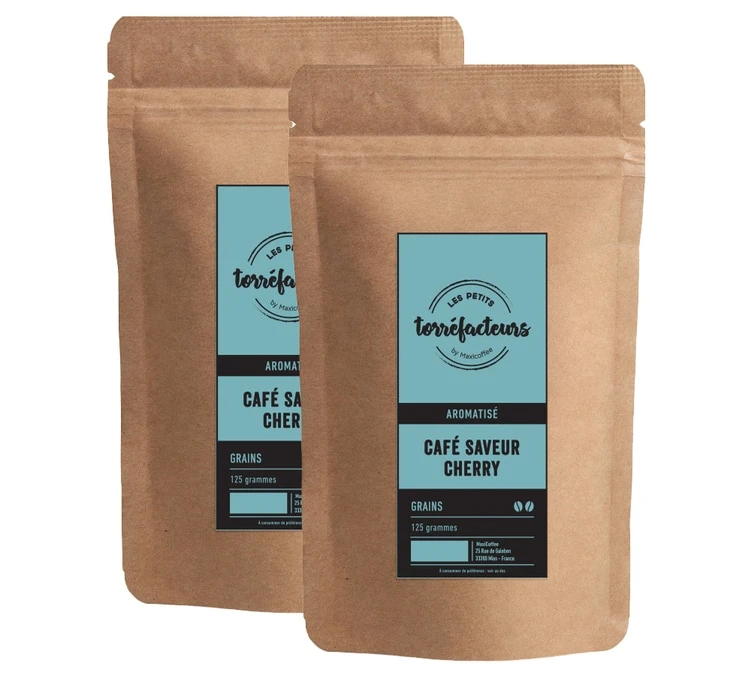 2x125g Café En Grain Saveur Cerise - Les Petits Torréfacteurs 3 2x125g Café En Grain Saveur Cerise - Les Petits Torréfacteurs