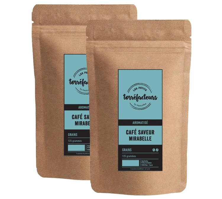 Café En Grains - Saveur Mirabelle - 250g (2x125g) - Les Petits Torréfacteurs 3 Café En Grains - Saveur Mirabelle - 250g (2x125g) - Les Petits Torréfacteurs