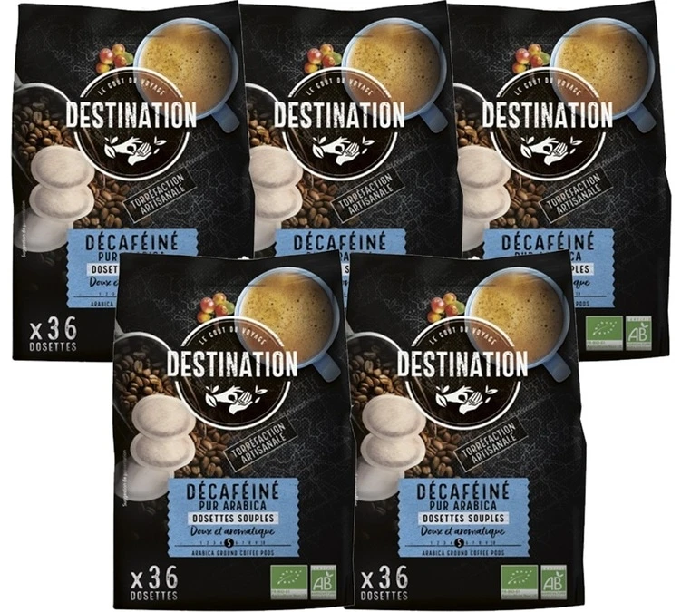 Pack 180 Dosettes Souples Décaféiné - DESTINATION 3 Pack 180 Dosettes Souples Décaféiné - DESTINATION