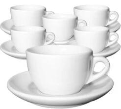6 Tasses Cappuccino Et Sous-tasses 15 Cl Porcelaine Competition Palermo - Ancap
