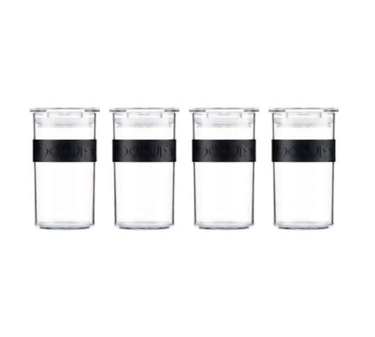 4 Bocaux Noirs - Conservation PC PRESSO - 25 Cl -BODUM 3 4 Bocaux Noirs - Conservation PC PRESSO - 25 Cl -BODUM