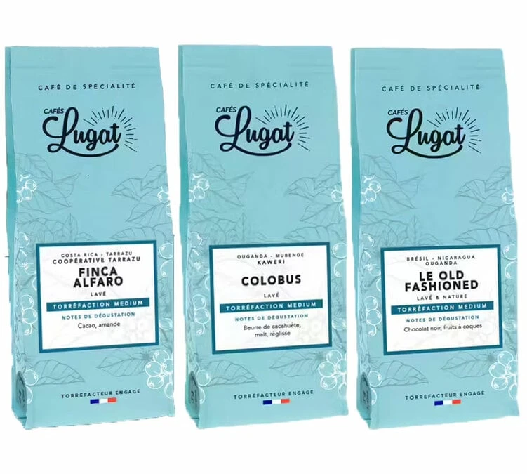 Pack Découverte Arabica Et Robusta - CAFES LUGAT 3 Pack Découverte Arabica Et Robusta - CAFES LUGAT