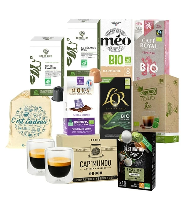 Rendez-vous En Terre Bio - Pack Cadeau Café Bio Capsules Compatibles Nespresso® 3 Rendez-vous En Terre Bio - Pack Cadeau Café Bio Capsules Compatibles Nespresso®