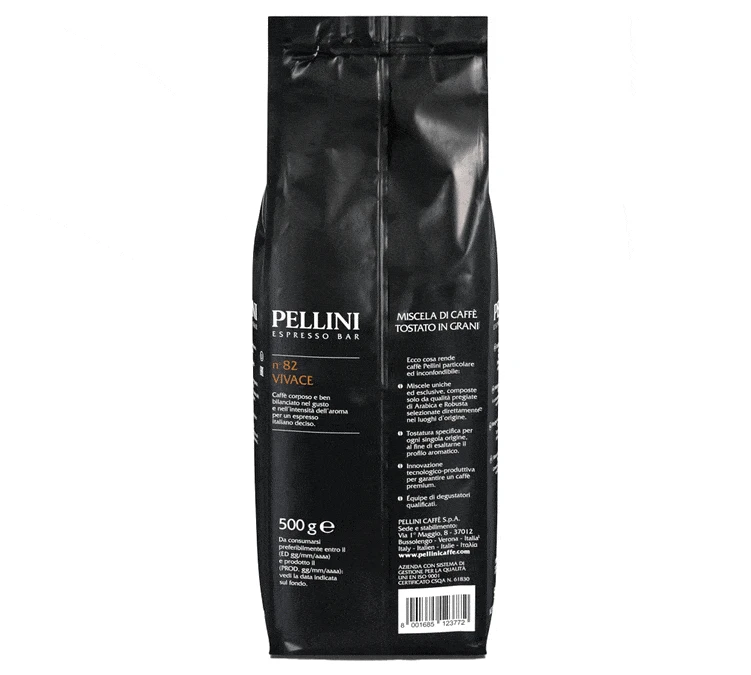 Café En Grain Espresso Bar Vivace N°82 - 500 Gr - PELLINI 8 Café En Grain Espresso Bar Vivace N°82 - 500 Gr - PELLINI – Image 6