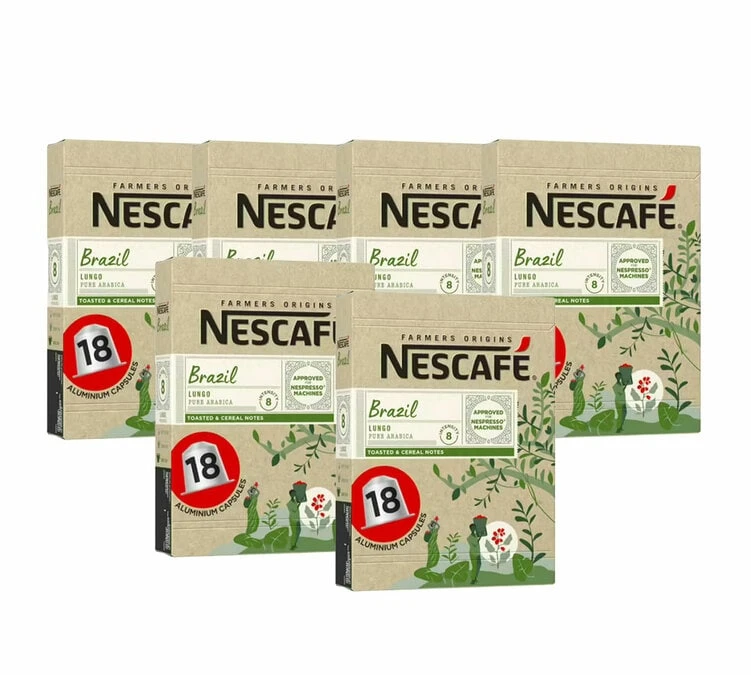 108 Capsules Compatibles Nespresso® - Brazil - NESCAFE FARMERS ORIGINS 3 108 Capsules Compatibles Nespresso® - Brazil - NESCAFE FARMERS ORIGINS