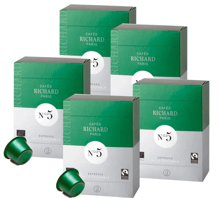 120 Capsules Bio Fair Trade N°5 X120 - CAFES RICHARD 3 120 Capsules Bio Fair Trade N°5 X120 - CAFES RICHARD