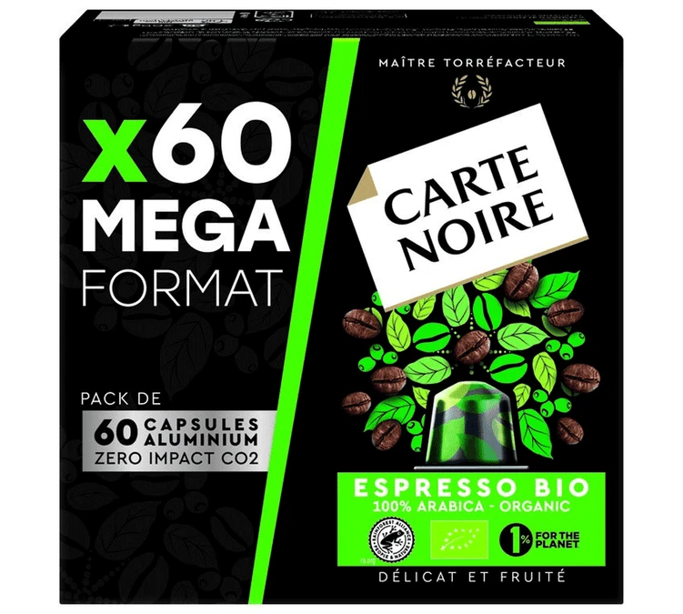60 Capsules Compatibles Nespresso® - Espresso BIO - CARTE NOIRE 3 60 Capsules Compatibles Nespresso® - Espresso BIO - CARTE NOIRE