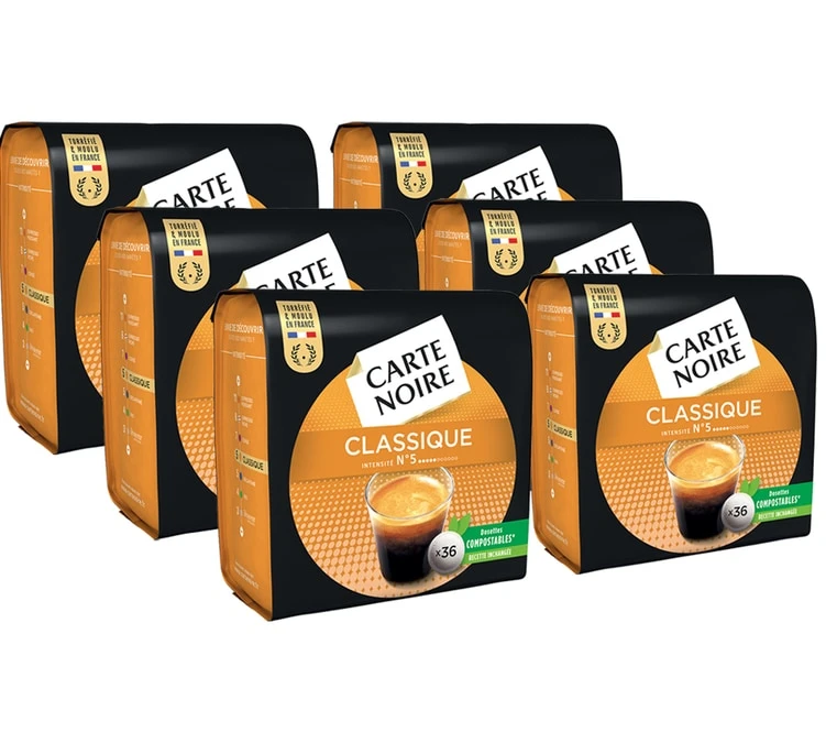 180 Dosettes Souples N°5 Café Classic - CARTE NOIRE 3 180 Dosettes Souples N°5 Café Classic - CARTE NOIRE