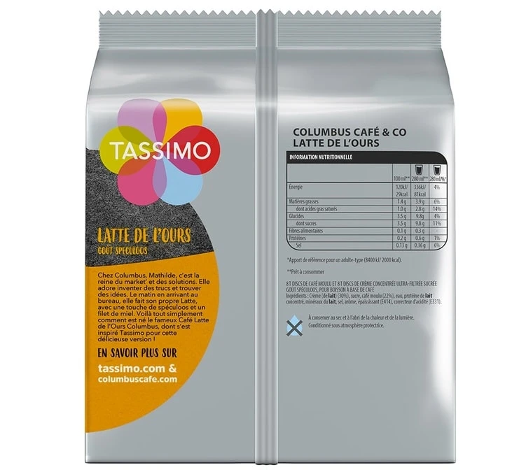 80 Dosettes Columbus Latte De L'ours - TASSIMO 4 80 Dosettes Columbus Latte De L'ours - TASSIMO – Image 2