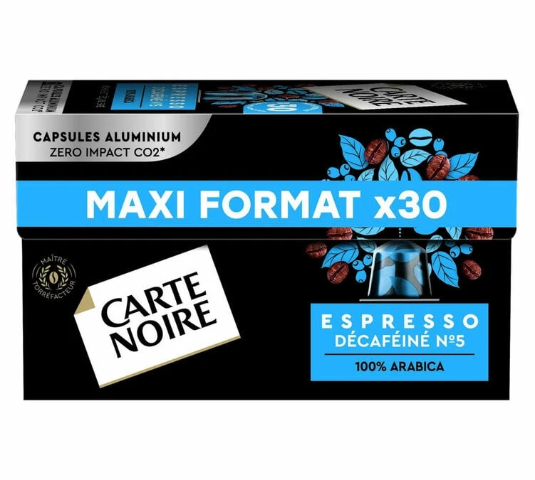 30 Capsules Compatibles Nespresso®- Espresso Décafénié - CARTE NOIRE 3 30 Capsules Compatibles Nespresso®- Espresso Décafénié - CARTE NOIRE