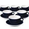 6 Tasses Cappuccino Et Sous-tasses Egg 20 Cl Denim - Loveramics -Delonghial Magasin denim cappu egg 200
