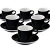 6 Tasses Espresso Et Sous-tasses Egg Black Loveramics - 8 Cl -Delonghial Magasin egg black8cl par6
