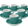6 Tasses Espresso Egg Et Sous-Tasses Teal Loveramics - 8 Cl -Delonghial Magasin eggespressoteal loveramics