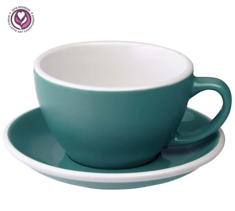 6 Tasses Café Latte Et Sous-tasses Egg 30 Cl Teal - Loveramics 4 6 Tasses Café Latte Et Sous-tasses Egg 30 Cl Teal - Loveramics – Image 2