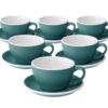 6 Tasses Café Latte Et Sous-tasses Egg 30 Cl Teal - Loveramics -Delonghial Magasin eggteal latte 300