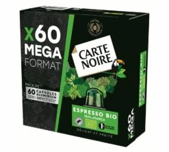 60 Capsules Compatibles Nespresso® - Espresso BIO - CARTE NOIRE 16 60 Capsules Compatibles Nespresso® - Espresso BIO - CARTE NOIRE -Delonghial Magasin espresso bio x60
