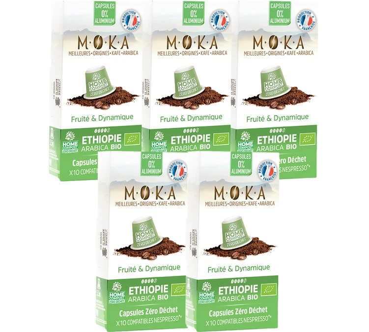 50 Capsules Ethiopie Bio - Compatibles Nespresso® - MOKA 3 50 Capsules Ethiopie Bio - Compatibles Nespresso® - MOKA