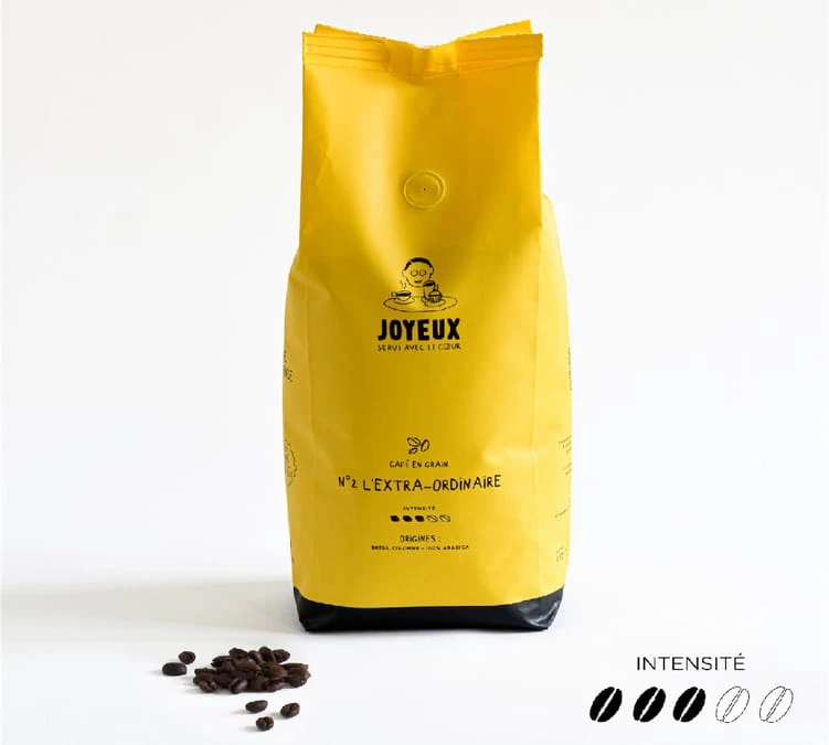 1kg Café En Grain N°2 L'extra-ordinaire - Café Joyeux 3 1kg Café En Grain N°2 L'extra-ordinaire - Café Joyeux