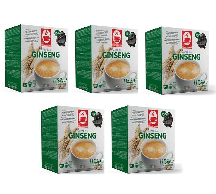 80 Capsules Nescafe® Dolce Gusto® Compatibles Ginseng - CAFFÈ BONINI 3 80 Capsules Nescafe® Dolce Gusto® Compatibles Ginseng - CAFFÈ BONINI
