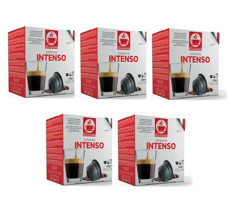 Capsules Nescafe® Dolce Gusto® Compatibles Espresso Intenso X80 - Caffè Bonini 3 Capsules Nescafe® Dolce Gusto® Compatibles Espresso Intenso X80 - Caffè Bonini