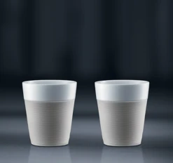 Tasses BODUM - Bistro En Porcelaine Avec Bande Silicone Blanche 2x30cl -Delonghial Magasin image secondaire 13732 2.0