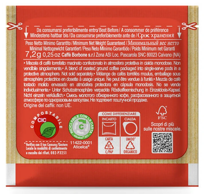 50 Dosettes ESE - Miscela Rossa - CAFFE BORBONE 5 50 Dosettes ESE - Miscela Rossa - CAFFE BORBONE – Image 3