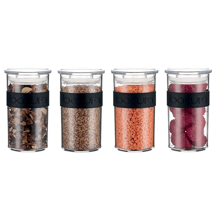 4 Bocaux Noirs - Conservation PC PRESSO - 25 Cl -BODUM 4 4 Bocaux Noirs - Conservation PC PRESSO - 25 Cl -BODUM – Image 2