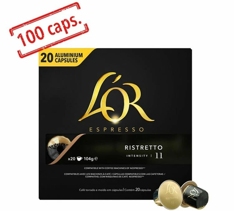 Pack 5 X 20 Capsules Ristretto Compatible Nespresso®- L'OR ESPRESSO 4 Pack 5 X 20 Capsules Ristretto Compatible Nespresso®- L'OR ESPRESSO – Image 2