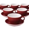 6 Tasses Café Latte Et Sous-tasses Egg 30 Cl Rouge - Loveramics