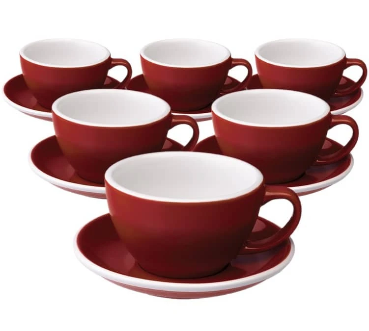 6 Tasses Café Latte Et Sous-tasses Egg 30 Cl Rouge - Loveramics 3 6 Tasses Café Latte Et Sous-tasses Egg 30 Cl Rouge - Loveramics