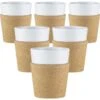 6 Tasses Bistro 30 Cl - Porcelaine Blanche Et Liège - BODUM 1 6 Tasses Bistro 30 Cl - Porcelaine Blanche Et Liège - BODUM -Delonghial Magasin liegepar6 30cl