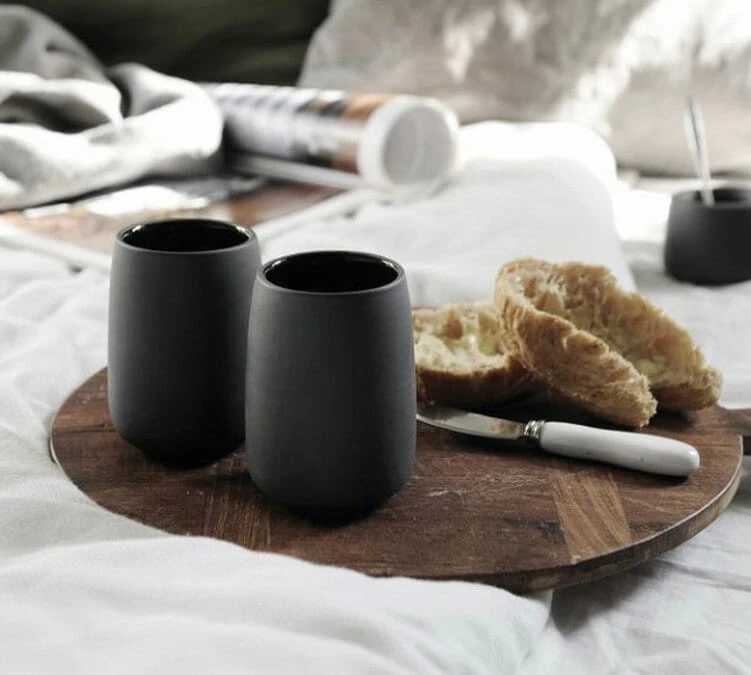 2 Tasses Double Paroi Nicola 150 Ml Noires - VIVA SCANDINAVIA 4 2 Tasses Double Paroi Nicola 150 Ml Noires - VIVA SCANDINAVIA – Image 2