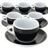 6 Tasses Et Sous-tasses Cappuccino Verona Noire Millecolori - Ancap -Delonghial Magasin lot 6 tasses ancap cappuccino