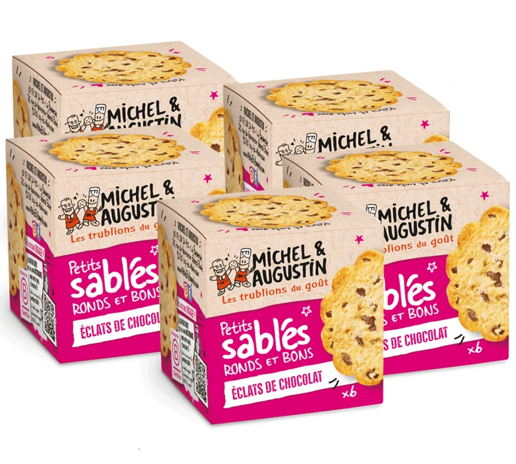 5x40g De Biscuits Sablés Sucrés Beurre Salé Gouttes Chocolat - MICHEL ET AUGUSTIN 3 5x40g De Biscuits Sablés Sucrés Beurre Salé Gouttes Chocolat - MICHEL ET AUGUSTIN