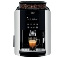Krups Arabica Noire Argent YY3075FD -Delonghial Magasin machine a cafe krups yy3075fd face