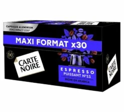 30 Capsules Compatibles Nespresso®- Espresso Puissant N°11 - CARTE NOIRE -Delonghial Magasin n11 x30 side