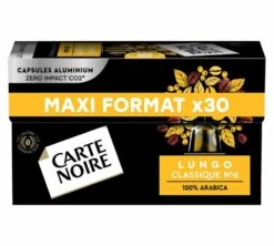 30 Capsules Compatibles Nespresso®- Espresso Lungo N°6 - CARTE NOIRE