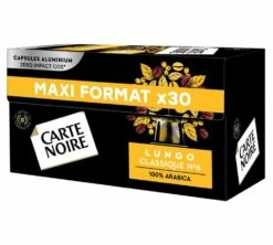 30 Capsules Compatibles Nespresso®- Espresso Lungo N°6 - CARTE NOIRE -Delonghial Magasin n6 x30 side
