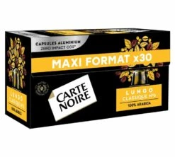 30 Capsules Compatibles Nespresso®- Espresso Lungo N°6 - CARTE NOIRE -Delonghial Magasin n6 x30 sidee