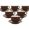 Tasses - ORIGAMI - Tasses Et Sous Tasses Latte Bowl Marron 19cl X6 1 Tasses - ORIGAMI - Tasses Et Sous Tasses Latte Bowl Marron 19cl X6 -Delonghial Magasin origami marron 19x6