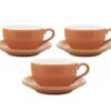 3 Tasses Et Sous Tasses Latte Bowl 25 Cl Orange - ORIGAMI -Delonghial Magasin origami orange 25x3