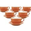 Tasses - ORIGAMI - Tasses Et Sous Tasses Latte Bowl Orange 25cl X6 -Delonghial Magasin origami orange 25x6