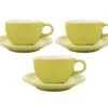 3 Tasses Et Sous Tasses Latte Bowl 19 Cl Vert - ORIGAMI
