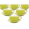 6 Tasses Et Sous Tasses Latte Bowl Origami 25 Cl - Vert -Delonghial Magasin origami vert 25x6 1