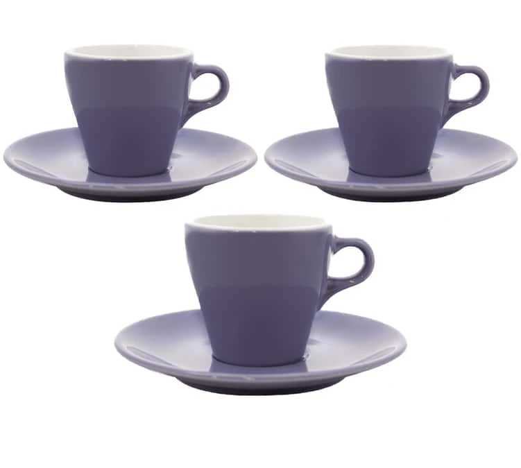 3 Tasses Et Sous Tasses Espresso 9cl Violet - ORIGAMI 3 3 Tasses Et Sous Tasses Espresso 9cl Violet - ORIGAMI