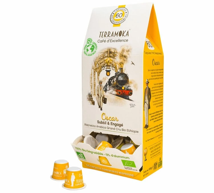 60 Capsules Oscar Bio Compostables - Compatibles Nespresso® - TERRAMOKA 3 60 Capsules Oscar Bio Compostables - Compatibles Nespresso® - TERRAMOKA