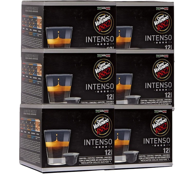 Caffè Vergnano 72 Capsules Intenso Pour Nescafe® Dolce Gusto® - CAFFE VERGNANO 3 Caffè Vergnano 72 Capsules Intenso Pour Nescafe® Dolce Gusto® - CAFFE VERGNANO