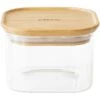Boîte De Conservation Carrée - PEBBLY - En Verre Et Bambou - 500ml -Delonghial Magasin pebbly 500ml